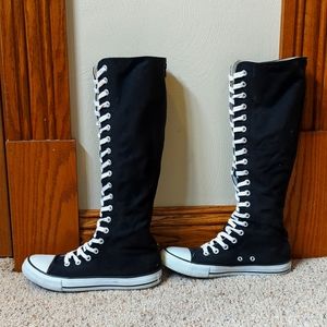 Knee high lace up airwalk boots / knee high sneakers